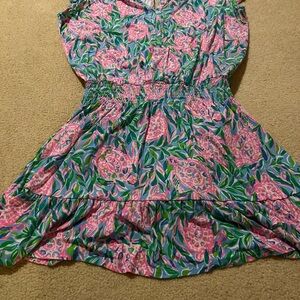Lilly Pulitzer Pink and Green Floral Romper